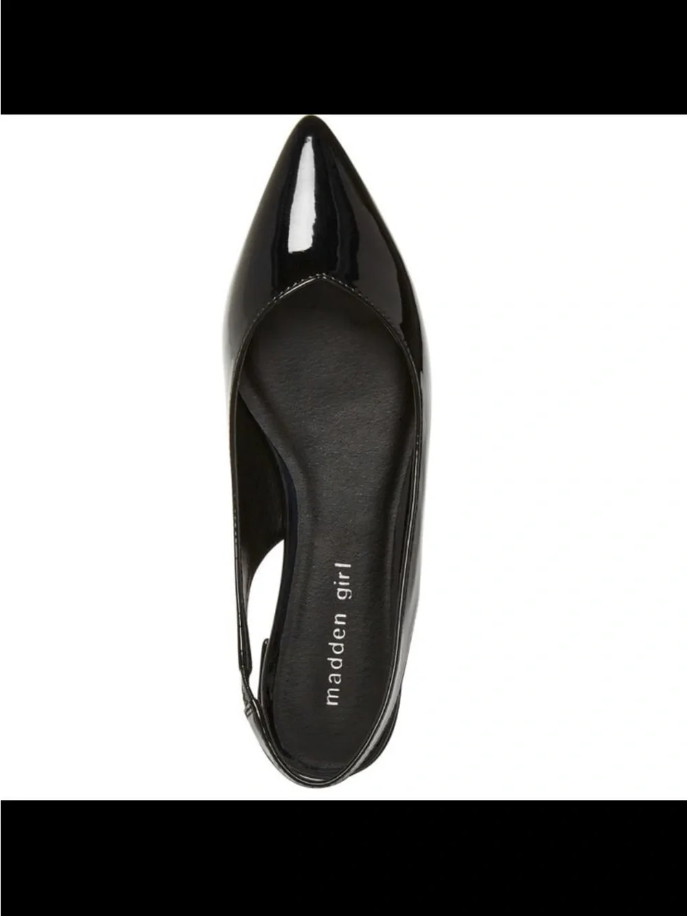 NWB madden girl women’s deviin pointed toe slingback flats black size 7.5